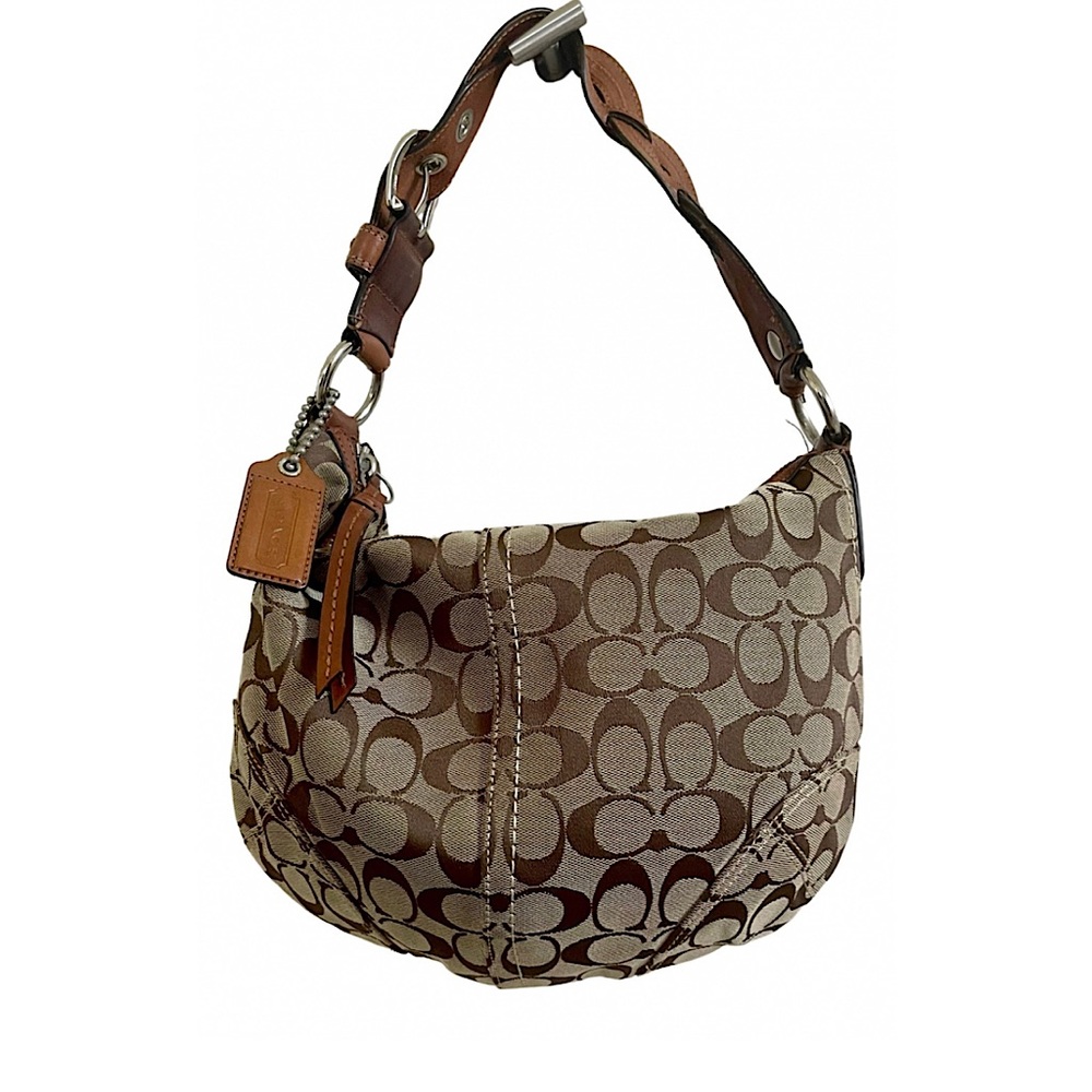 Beautiful y2k coach shoulder monogram bag with leather strap